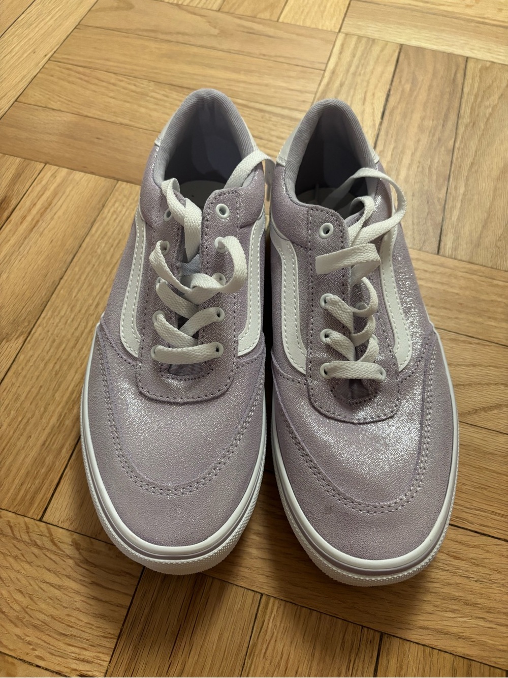 Vans Brooklyn LS Lilac Foil Suede Girl's Skate Shoes - Size 6 Kids